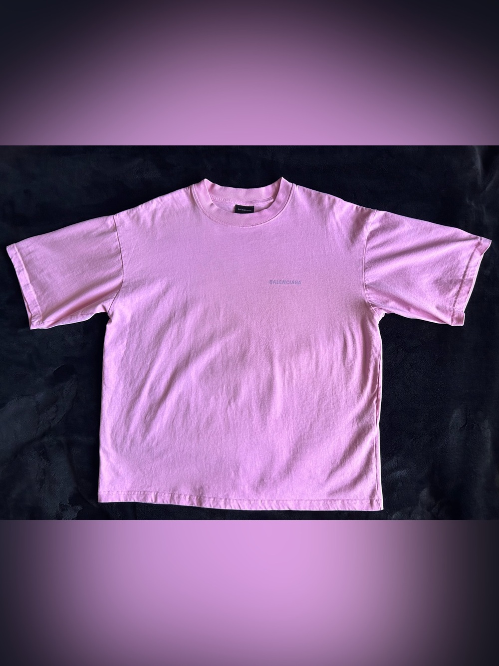Balenciaga Oversized Pink Tee - Round Collar Unisex Size Medium